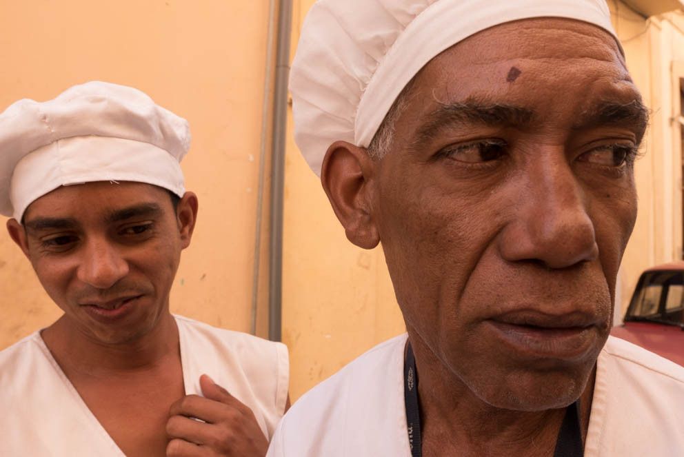 Chefs on Havana street, Cuba